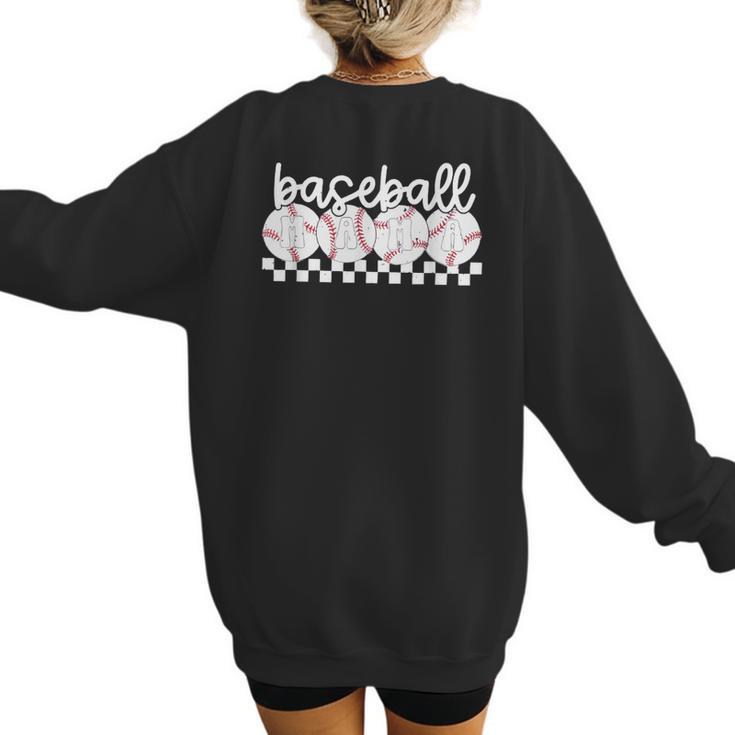 Cute Sports Baseball Mom Game Day Women's Sweatshirt Back Print