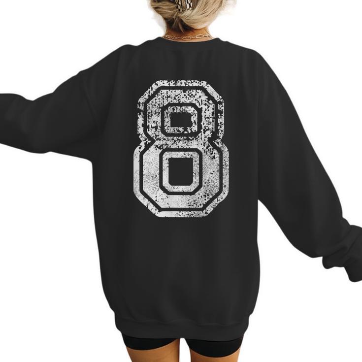 Jersey Number 8 Eight T-Shirt Football Number Baseball Mom Women's Sweatshirt Back Print