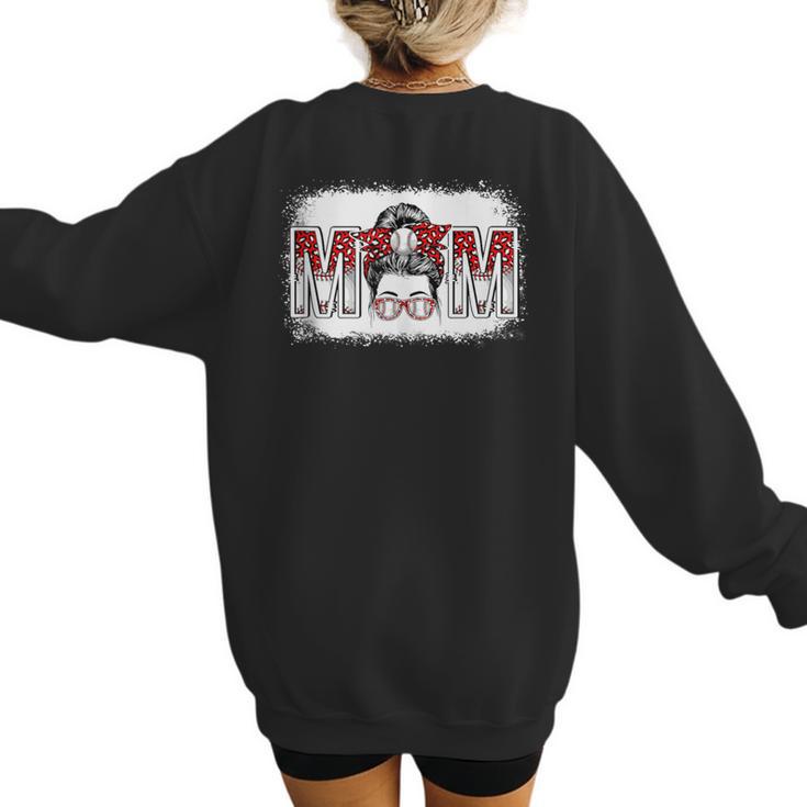 Leopard Baseball Mom Mama Mother's Day Son Daughter Boys Women's Sweatshirt Back Print