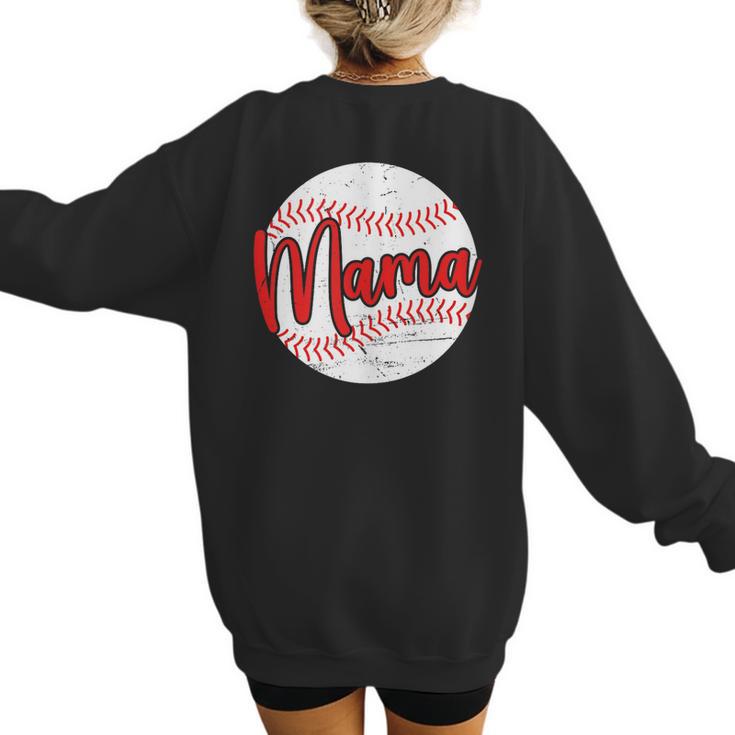Mama Baseball Mom Women's Sweatshirt Back Print