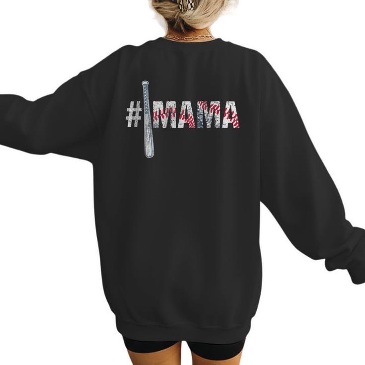 Number One Baseball Mom For Mothers Day Baseball Mama Women's Sweatshirt Back Print