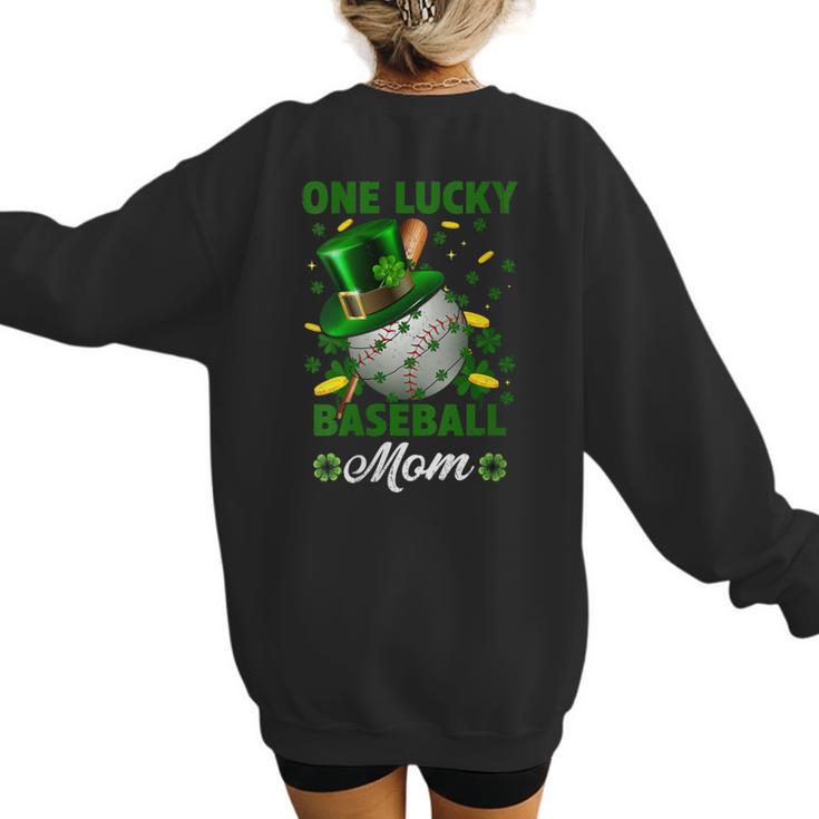 One Lucky Baseball Mom St Patricks Day One Lucky Mom Women Women's Sweatshirt Back Print