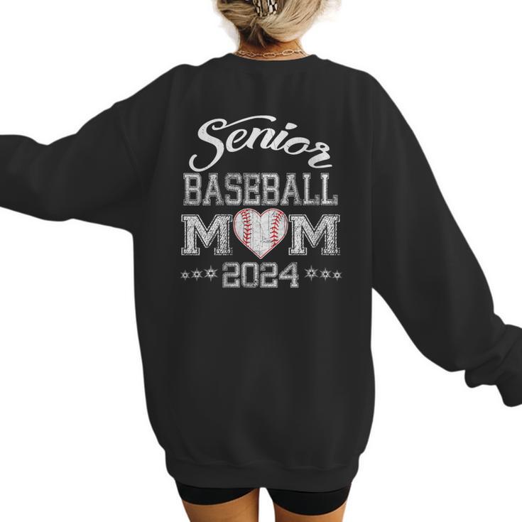 Senior Baseball Mom 2024 Class Of 2024 Graduation Women's Sweatshirt Back Print