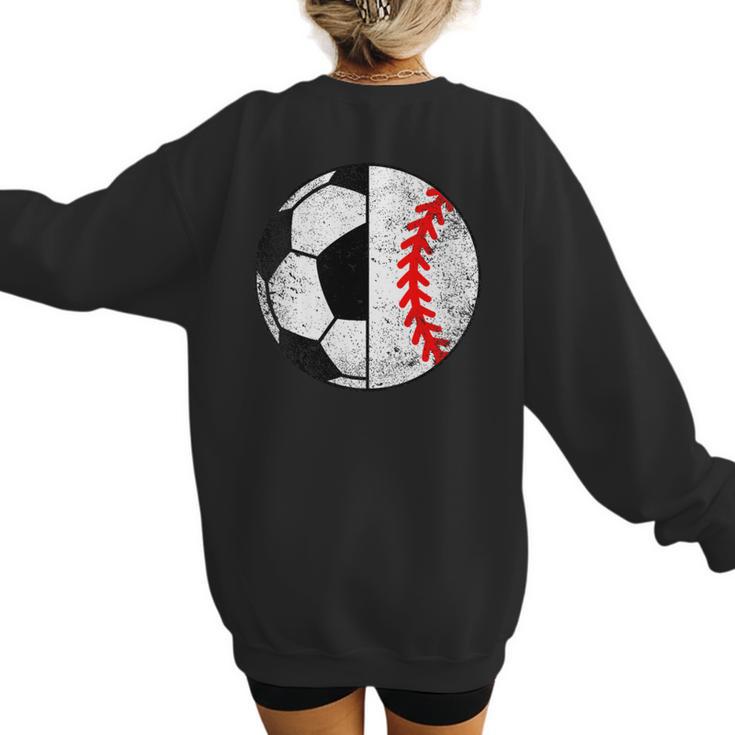 Soccer Baseball Player Soccer Baseball Mom Women's Sweatshirt Back Print
