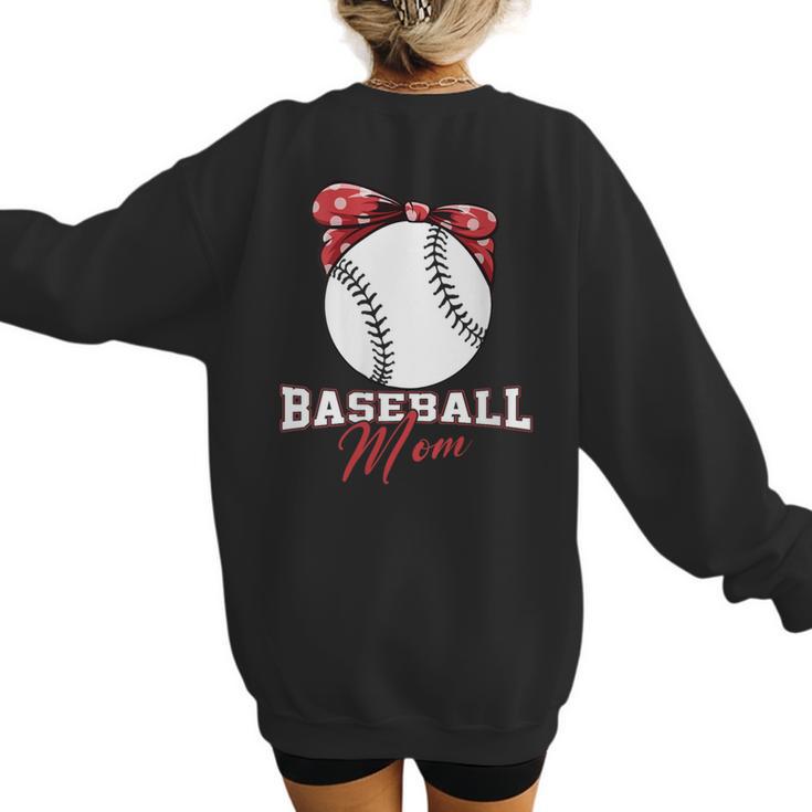 Softball Baseball Mom Floral Tee Mother's Day Women's Sweatshirt Back Print
