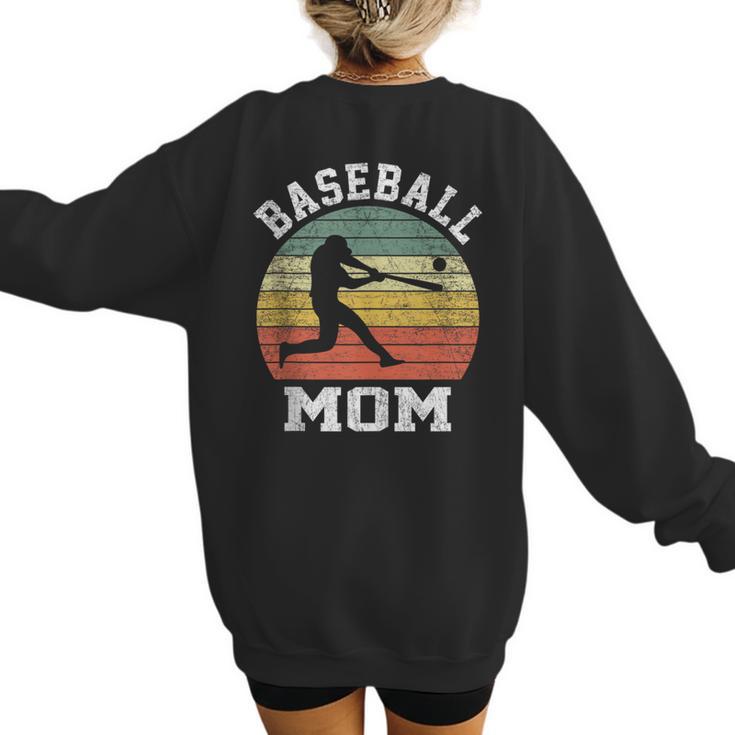Vintage Baseball Mom Baseball Lover Women's Sweatshirt Back Print