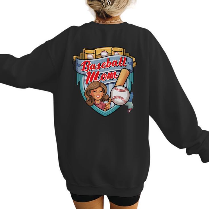 Womens Baseball Mom Mama Mother's In My Baseball Mom Era Women's Sweatshirt Back Print