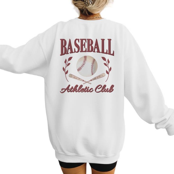 Baseball Athletic Social Club Baseball Mom Trendy Baseball Raglan Baseball Tee Women's Sweatshirt Back Print