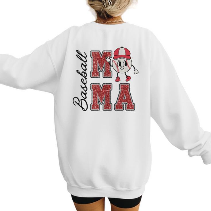 Baseball Mama Baseball Mom Game Day Senior Night Women's Sweatshirt Back Print