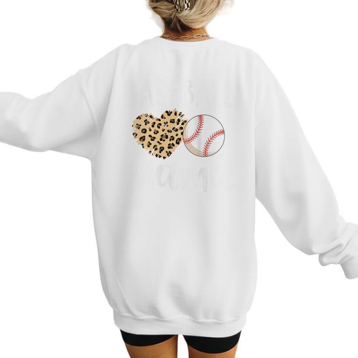 Baseball Mama For Baseball Mom Leopard Game Day Women's Sweatshirt Back Print