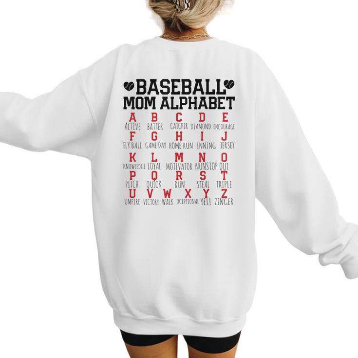 Baseball Mom Alphabet Women's Sweatshirt Back Print