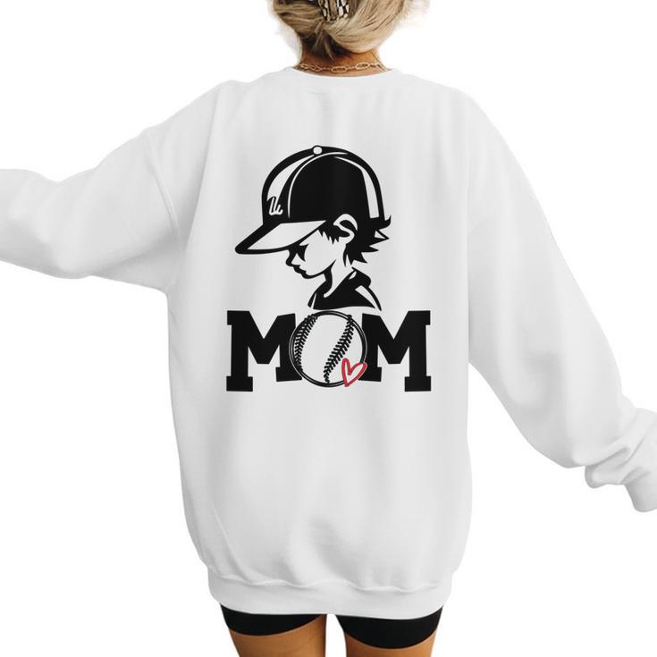 Baseball Mom American Baseball Cate Baseball Kid Women's Sweatshirt Back Print
