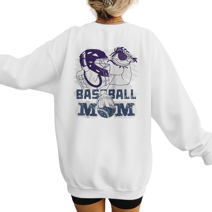 Baseball Mom Cute Design Sports & Softball Nostalgia Tee Raglan Baseball Tee Women's Sweatshirt Back Print