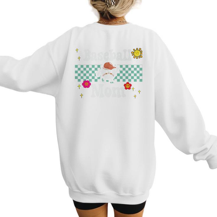 Baseball Mom Cute Retro Look Mothers Will Love Premium Women's Sweatshirt Back Print