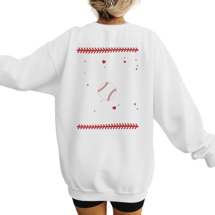 In My Baseball Mom Era Groovy Baseball Mom Team Mother's Day Women's Sweatshirt Back Print