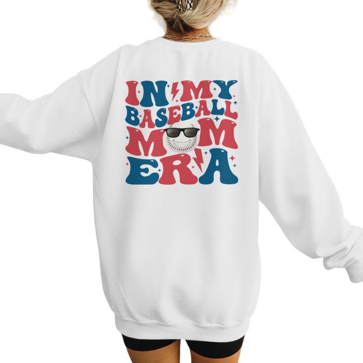 In My Baseball Mom Era Smile Face Retro Women's Sweatshirt Back Print