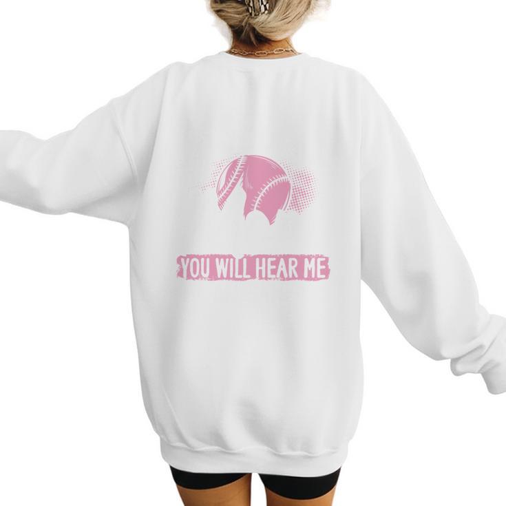 Baseball Mom Baseball Gloves Bat Baseball Player Women's Sweatshirt Back Print