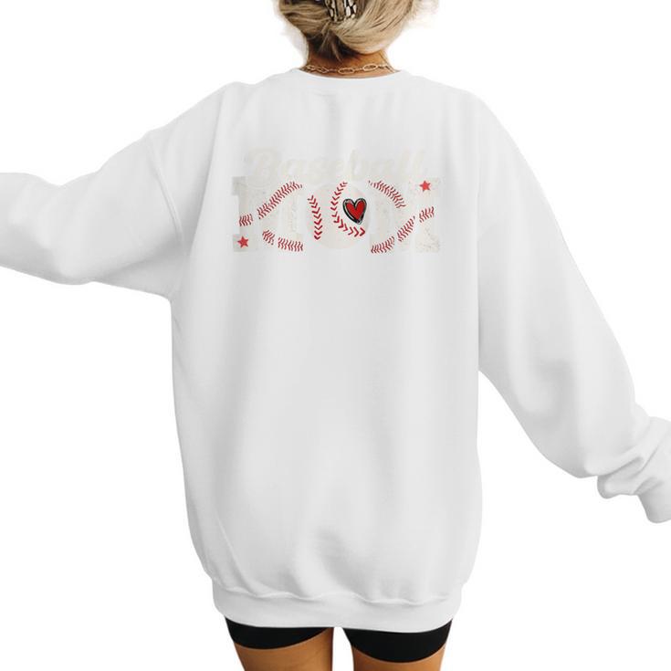 Baseball Mom Mama Mother's Day Player Women's Sweatshirt Back Print