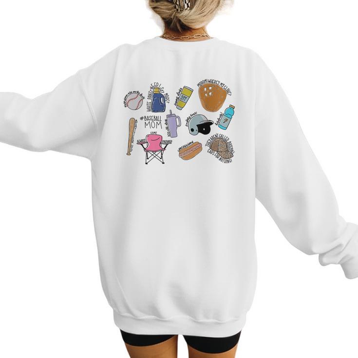 Baseball Mom Baseball Mama Women's Sweatshirt Back Print