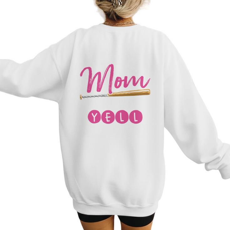 Baseball Mom Baseball Pitcher Bat Gloves Baseball Player Women's Sweatshirt Back Print