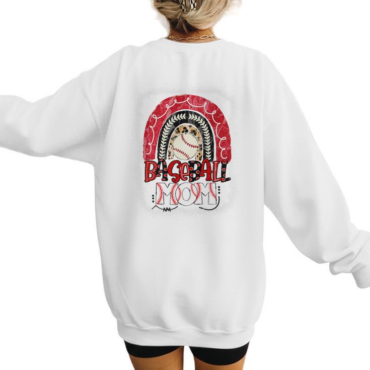 Baseball Mom Rainbow Boho Mommy Premium Women's Sweatshirt Back Print