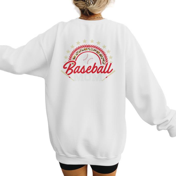 Baseball Mom Rainbow Great Team Mom Premium Women's Sweatshirt Back Print