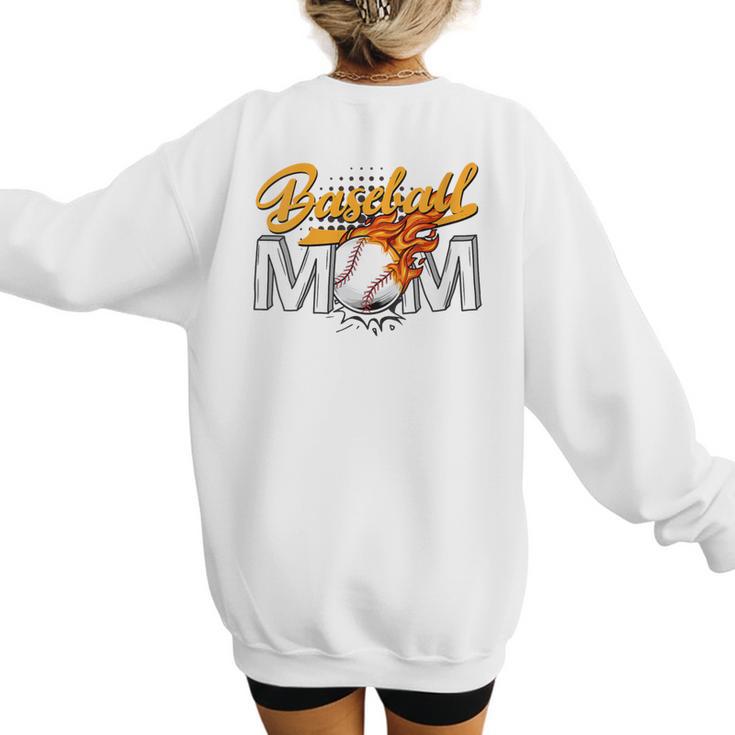 Baseball Mom Sports Graphic Novelty Women's Sweatshirt Back Print