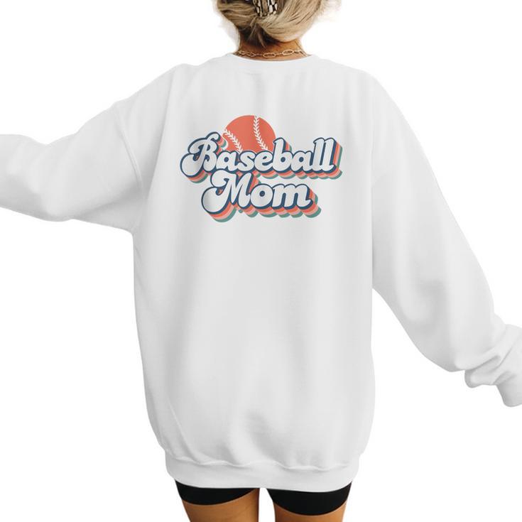 Baseball Mom And Sweet For Moms Vintage Font Women's Sweatshirt Back Print