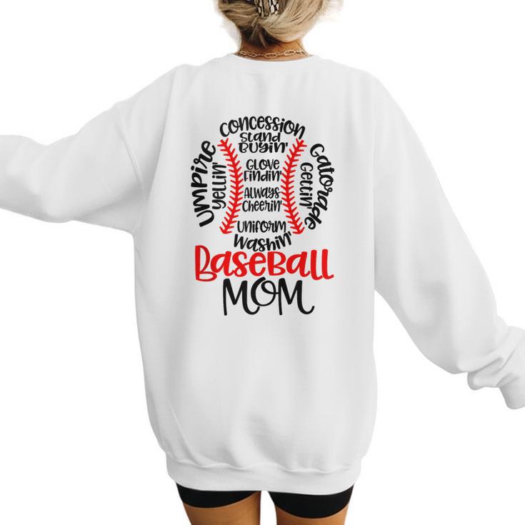Baseball Mom T Ball Game Mother's Day 2023 Women's Sweatshirt Back Print