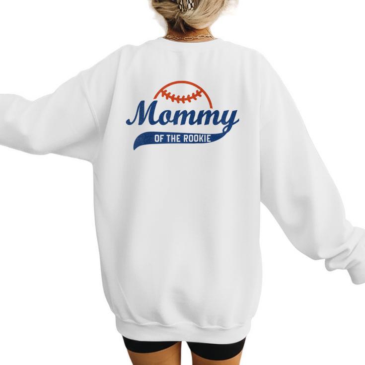 Baseball Mommy Of The Rookie Mom Birthday Baseball Raglan Baseball Tee Women's Sweatshirt Back Print