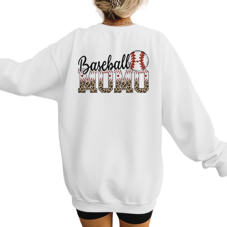 Baseball Momo Women BallPark Momo Baseball Mom Mother's Day Women's Sweatshirt Back Print