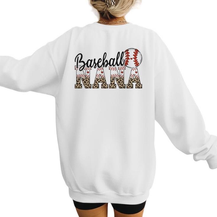 Baseball Nana Women BallPark Nana Baseball Mom Mother's Day Women's Sweatshirt Back Print