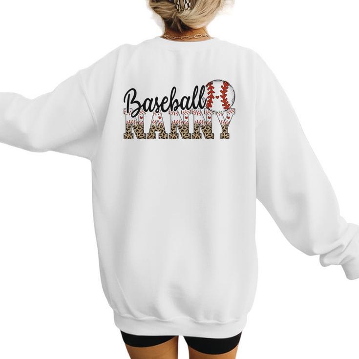 Baseball Nanny Women BallPark Nanny Baseball Mom Women's Sweatshirt Back Print