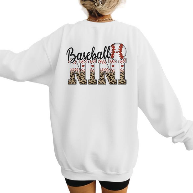 Baseball Nini Women BallPark Nini Baseball Mom Mother's Day Women's Sweatshirt Back Print
