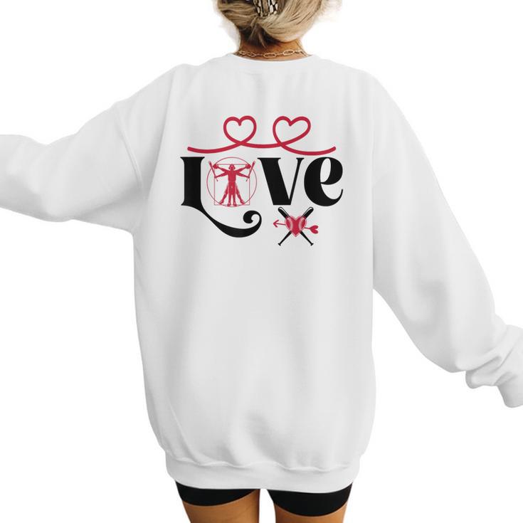 Baseball Softball Baseball Mom LOVE Baseball Women's Sweatshirt Back Print