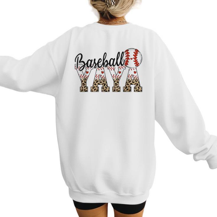 Baseball Yaya Women BallPark Yaya Baseball Mom Mother's Day Women's Sweatshirt Back Print