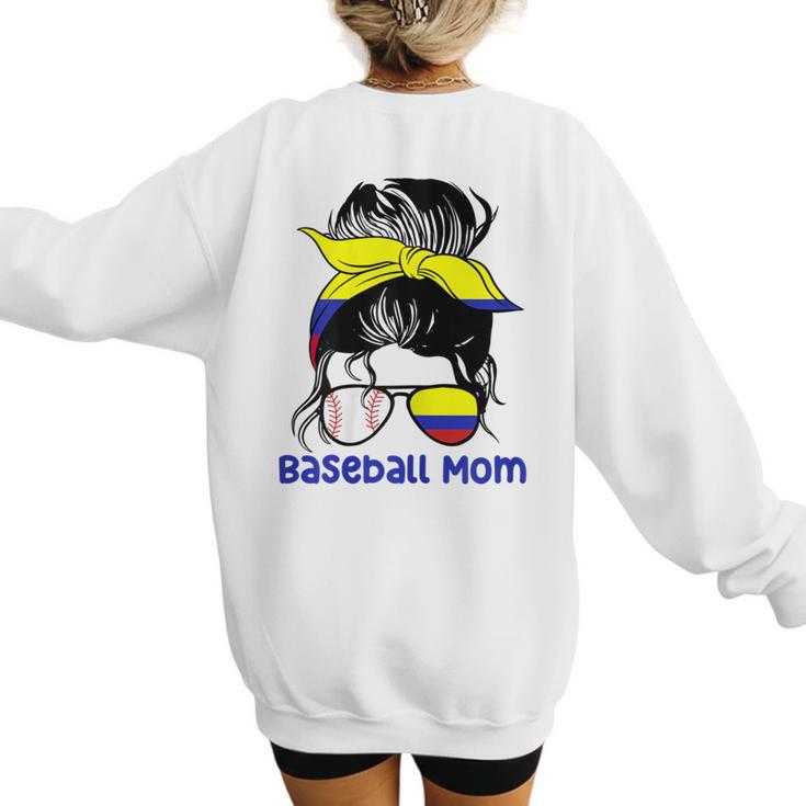 Colombia Baseball Mom Messy Bun Women's Sweatshirt Back Print