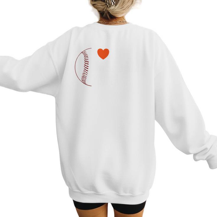 I Heart Hot Baseball Moms Women's Sweatshirt Back Print