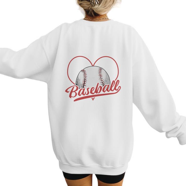 Home Runs And Heartbeats Being A Baseball Mom Women's Sweatshirt Back Print