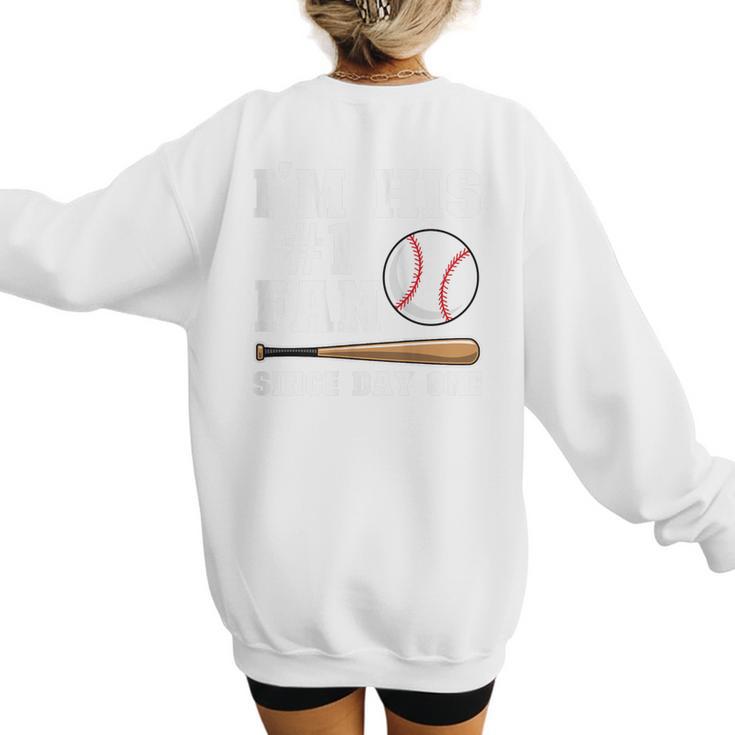 I'm His 1 Fan Since Day One Baseball Mom Women's Sweatshirt Back Print