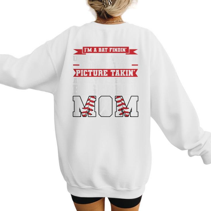 I'm a Bat Findin Washin' Baseball Mom Baseball Women's Sweatshirt Back Print