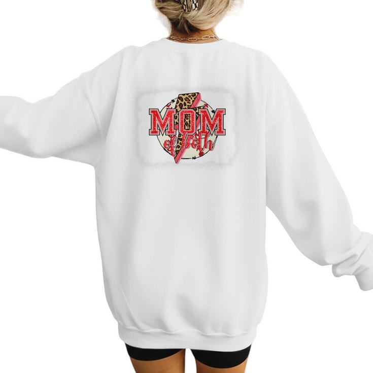 Mom Of Both Baseball Mom Mommy Premium Women's Sweatshirt Back Print