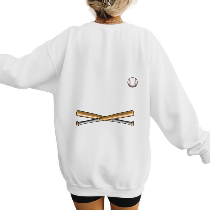 Moms Against Baseball Pants Softball Baseball Mom Women's Sweatshirt Back Print