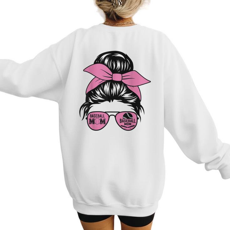 Mother Day Mama Retro Mama Mommy Baseball Mom Women's Sweatshirt Back Print