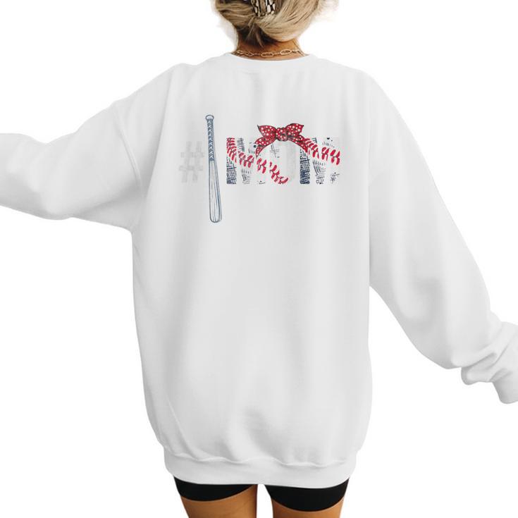 Number One Baseball Mom For Mothers Day Baseball Mommy Premium Women's Sweatshirt Back Print