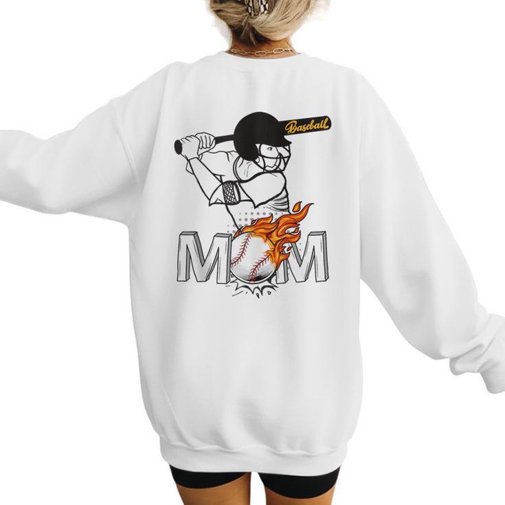 Proud Baseball MOM Sports & Softball Nostalgia Women's Sweatshirt Back Print