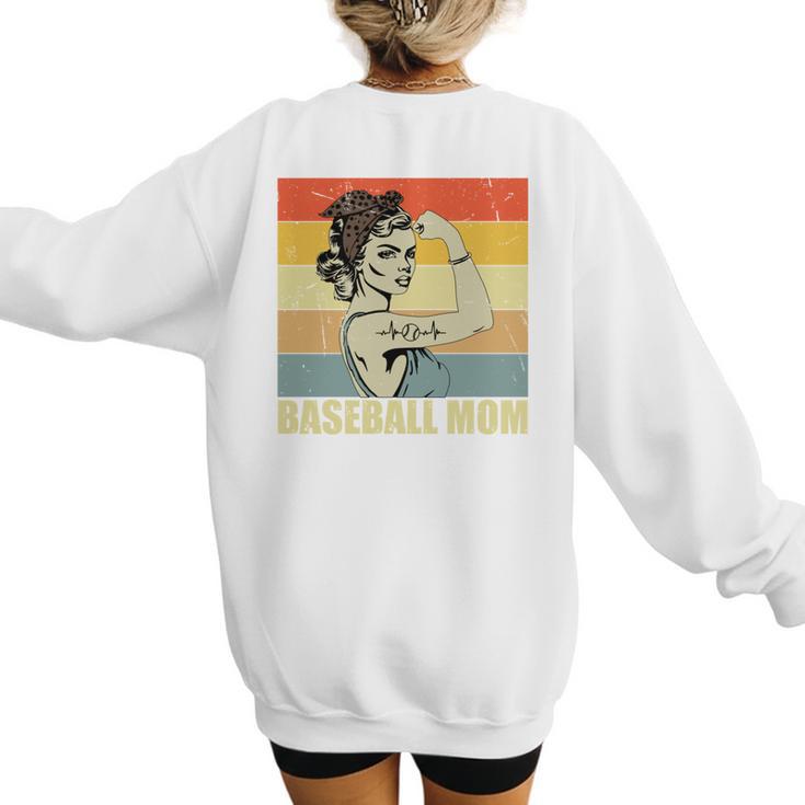 Retro Baseball Mom Sport Lover Vintage Women's Sweatshirt Back Print