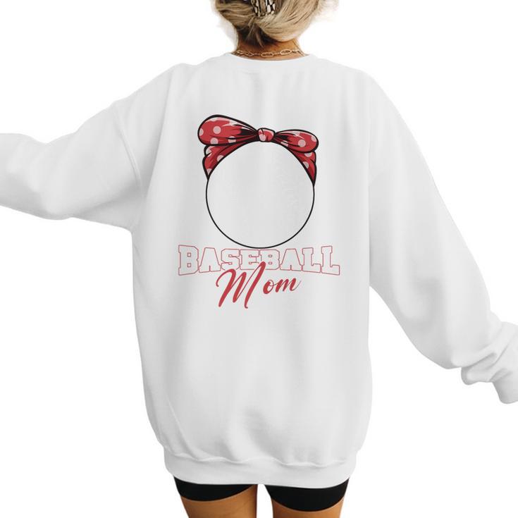 Softball Baseball Mom Floral Tee Mother's Day Premium Women's Sweatshirt Back Print
