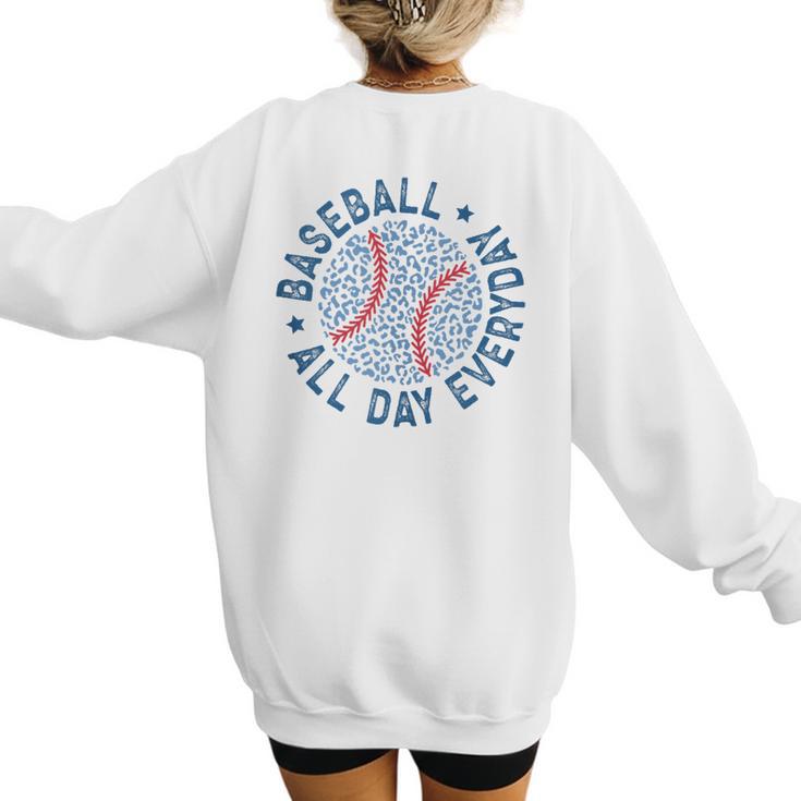Spring 2024 Season Cute Baseball Mom All Day Everyday Women's Sweatshirt Back Print