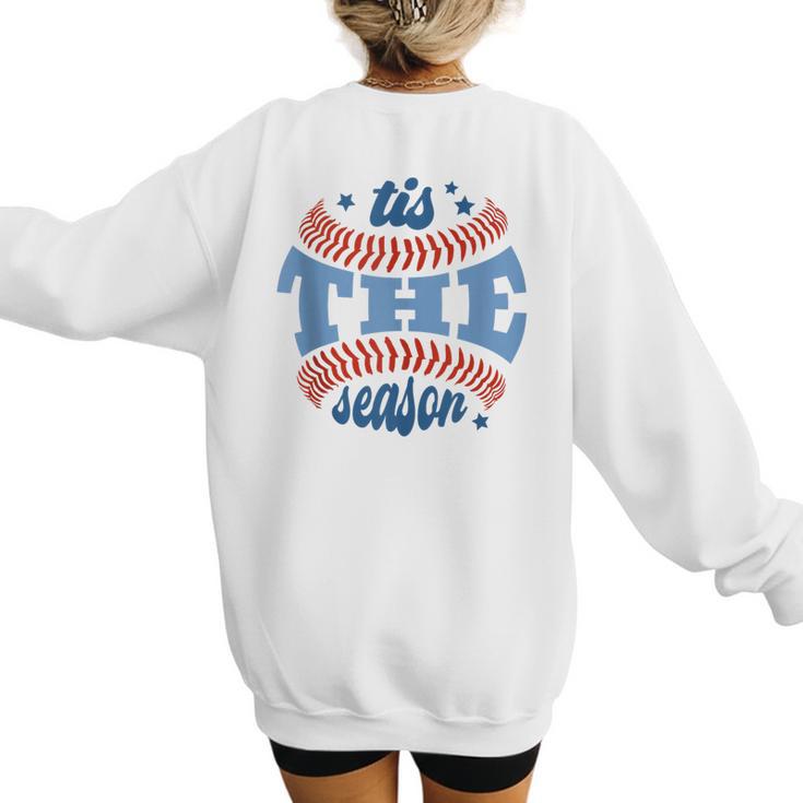 Tis The Season Baseball Mom Enthusiast Joy Women's Sweatshirt Back Print